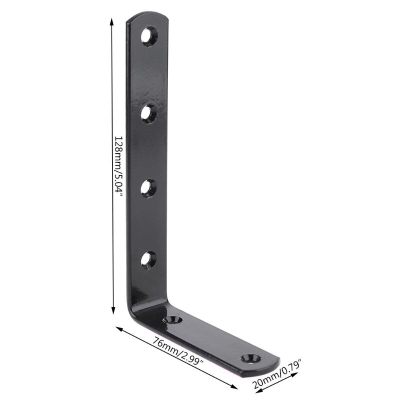 Shelf Bracket Heavy Duty Black Steel L Corner Brace, Decorative Joint Angle Brackets