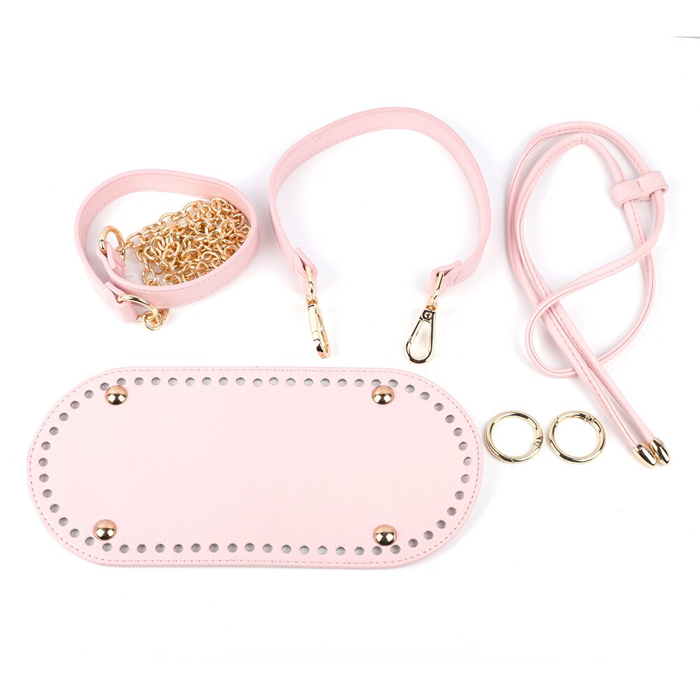 1pc Set Handmade Bag Bottom Flap Cover Hardware Package Accessories For Bags Diy HandBag Shloulder Straps For Diy Women Backpack: Pink bucket bag