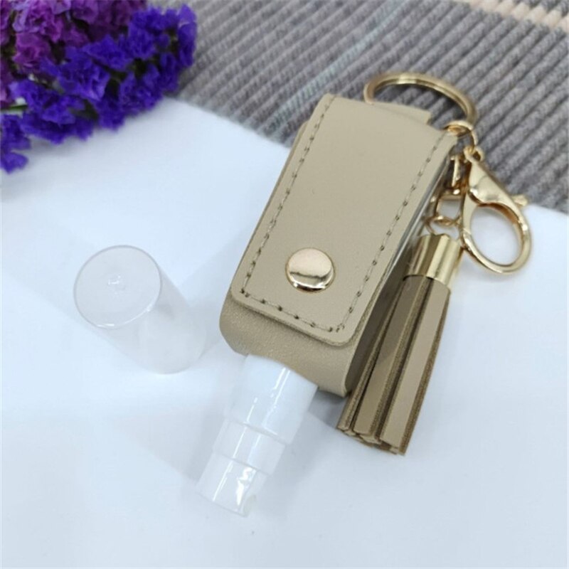 30ml Hand Sanitizer fallen Mini Desinfektionsmittel Hände Tragbare Hydroalcoholic Flasche sprühen Kopf Leder fallen Gesundheit Keychain Halfter: A sprühen Kopf