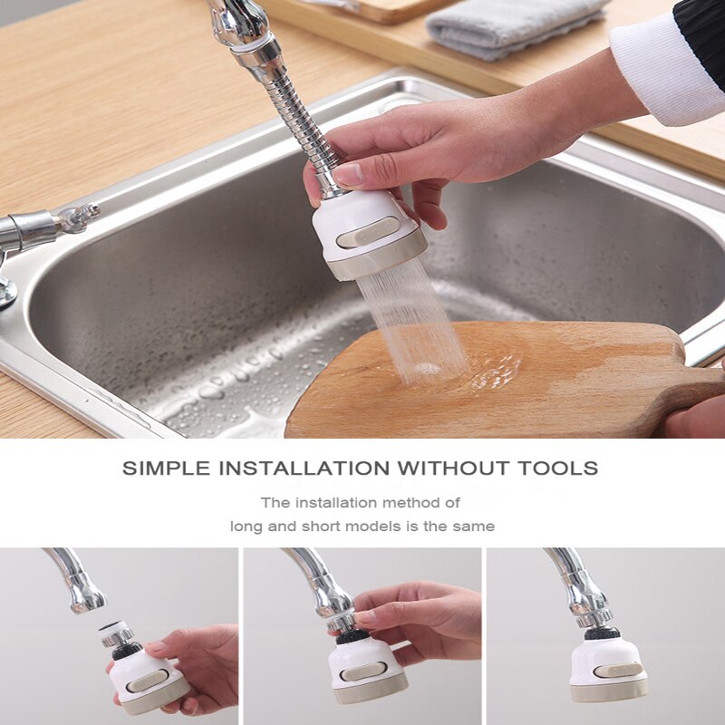 3 Modes Faucet Aerator Moveable Flexible Tap Head Shower Diffuser Rotatable Nozzle Adjustable Booster Faucet Kitchen Accessories