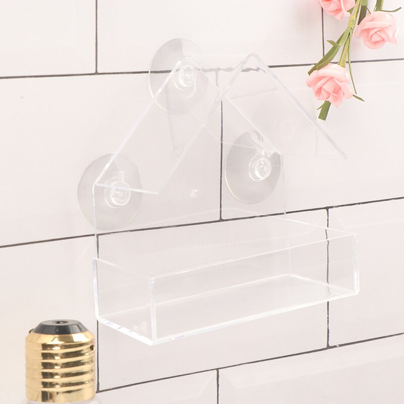 Bird Feeder Acrylic Transparent Window Viewing Bird Feeders Tray Birdhouse Pet Water Feeder Suction Cup Mount House Type Feeder