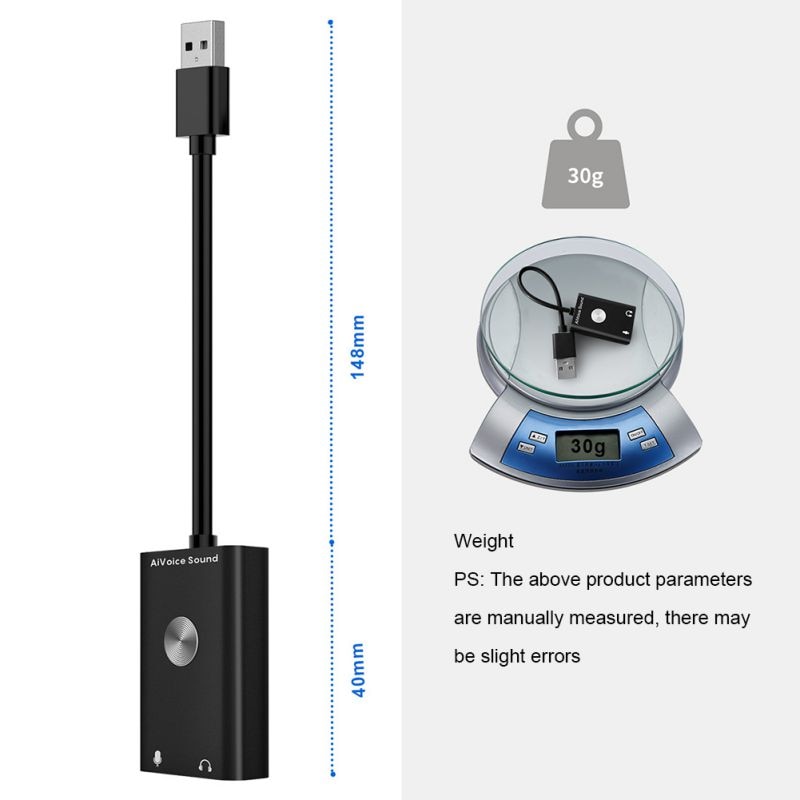 3.5mm Jack Sound Card Intelligent Input AI Smart Voice to Text Translator Search Converter Support 24 Languages USB Adapter