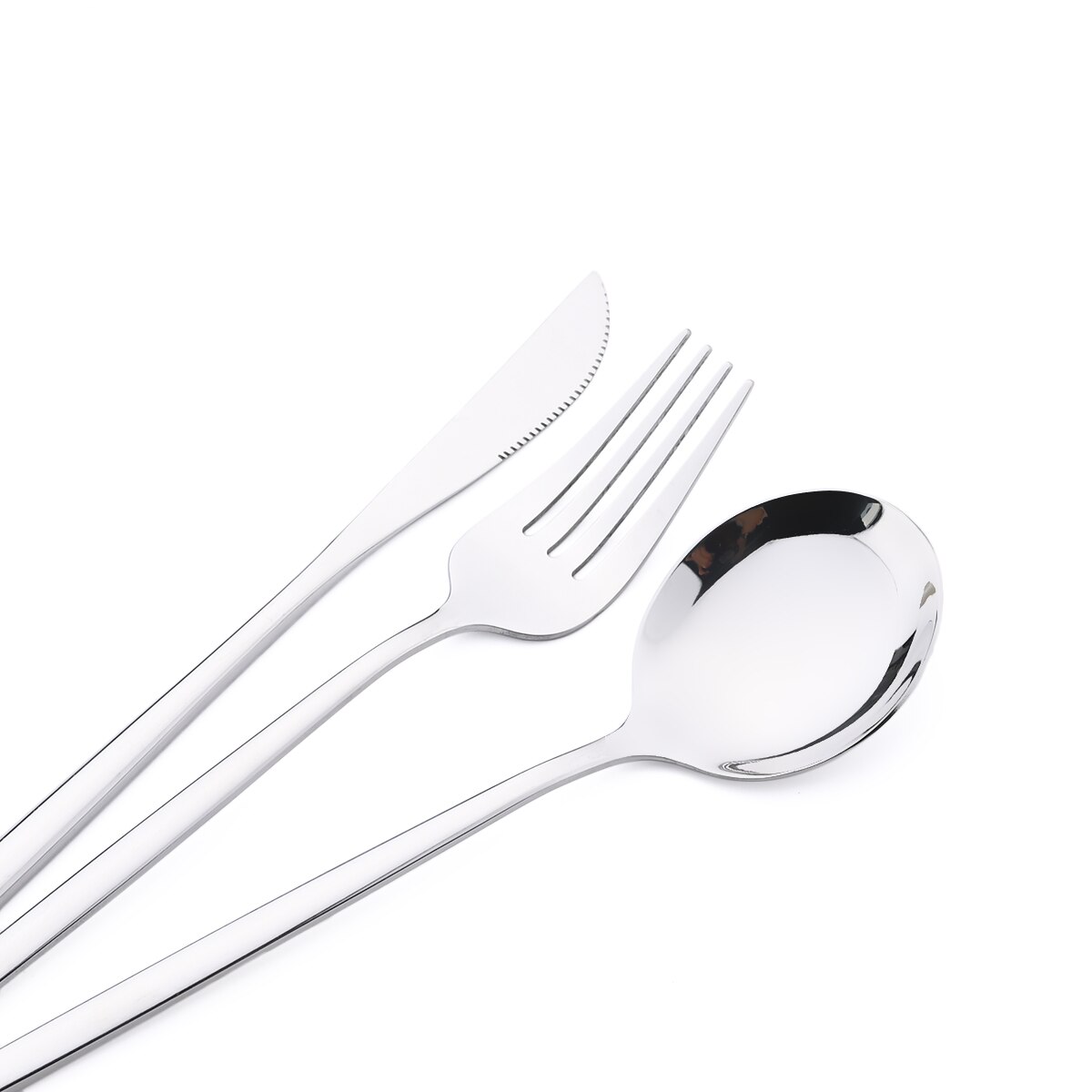 Schwarz Silber Besteck Set Abendessen Messer Dessert Gabel Löffel Stäbchen Geschirr Set Edelstahl Besteck Küche Geschirr