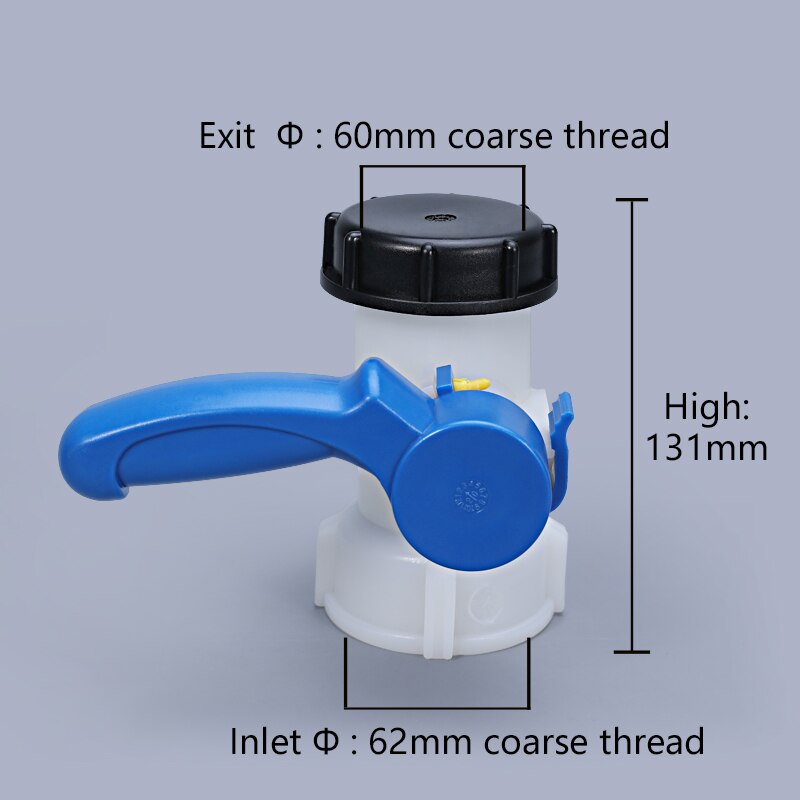 Plastic DN40 Butterfly Valve for IBC Tank Container 1000L Switch IBC Tank Adapter: Default Title