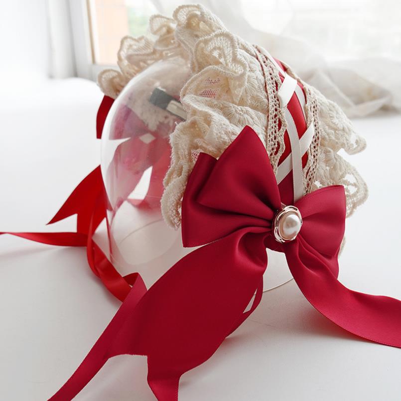 freundlicher-prinzessinnen-lolita-haarband, spanisches Baby-haarband, haaraccessoires für kleinkinder  a1092: Weinrot