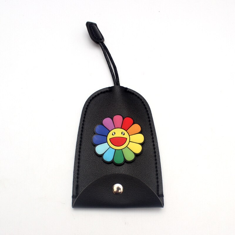 Søde blomster pull type nøgletaske pu læder nøgle punge husholderske bil nøgleholder etui læder nøglering pose: 14