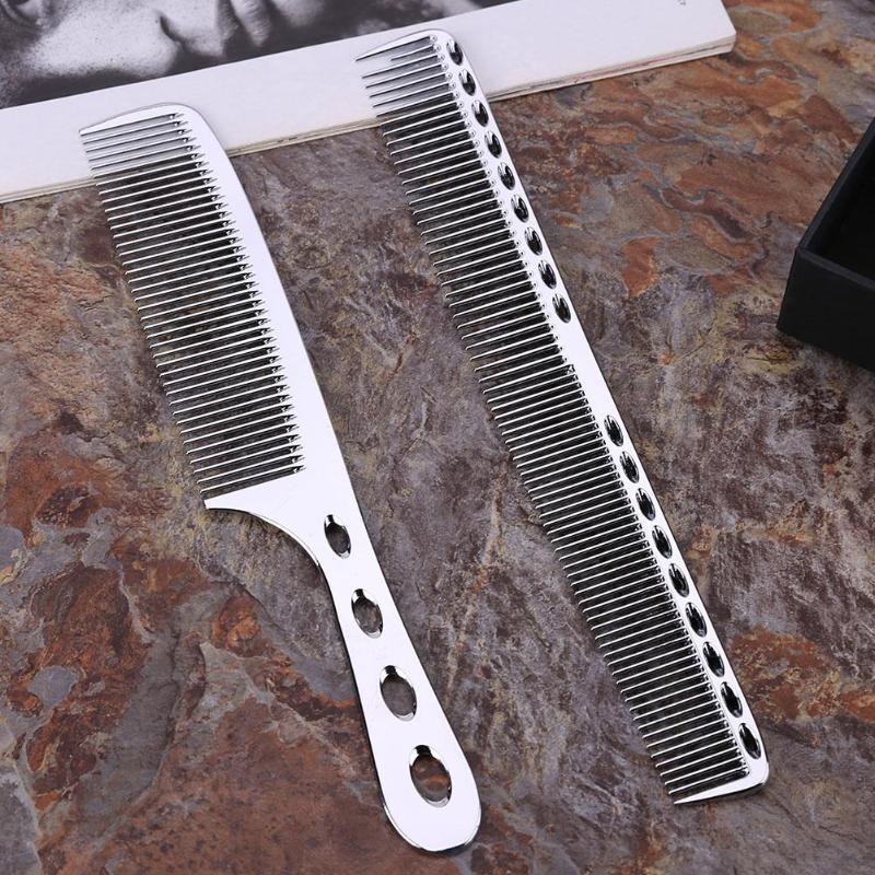 1/2pcs Metal Hair Comb Salon Anti-static Hairdresser Hair Cutting Combs Brush Hair Styling Tools Metal Steel Comb