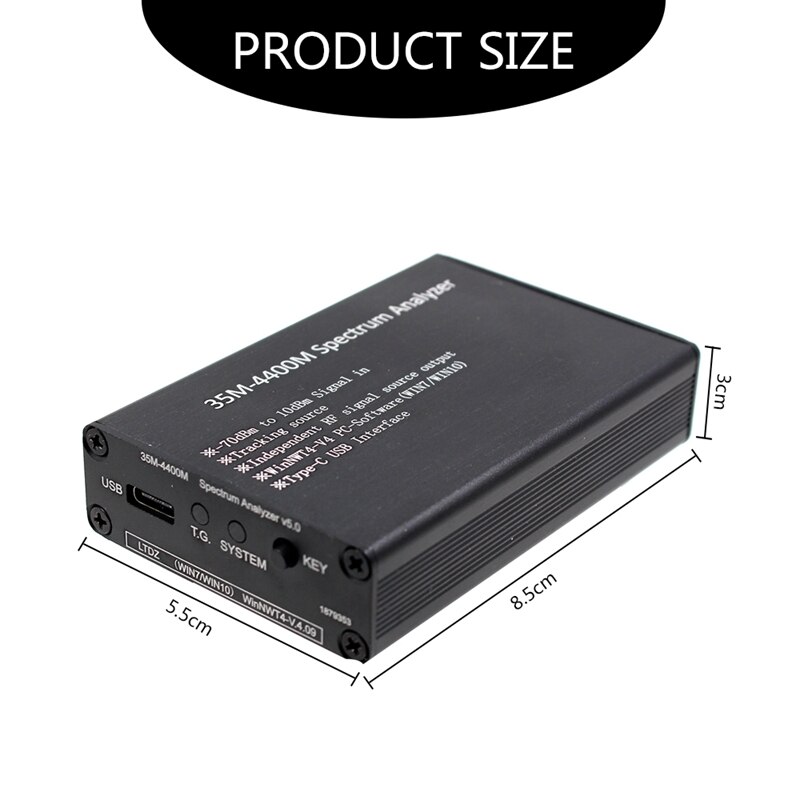 Analyseur de spectre USB LTDZ 35-4400M, Source de Signal avec Module de suivi, outil d&#39;analyse du domaine de fréquence RF avec coque