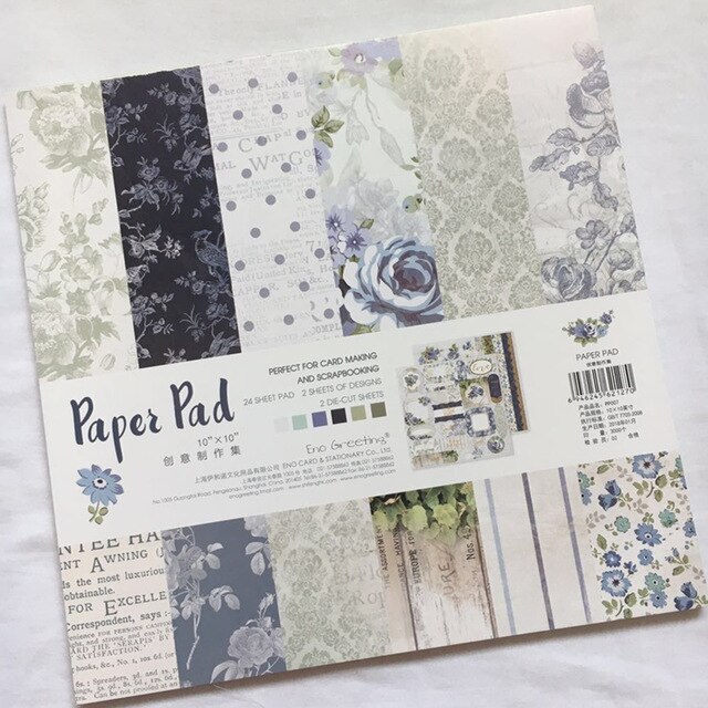 Pack Papier Scrapbooking - 25.5cm - 26 Feuilles - Fleurs Papillon Fond - DIY Motifs Créatifs: 007