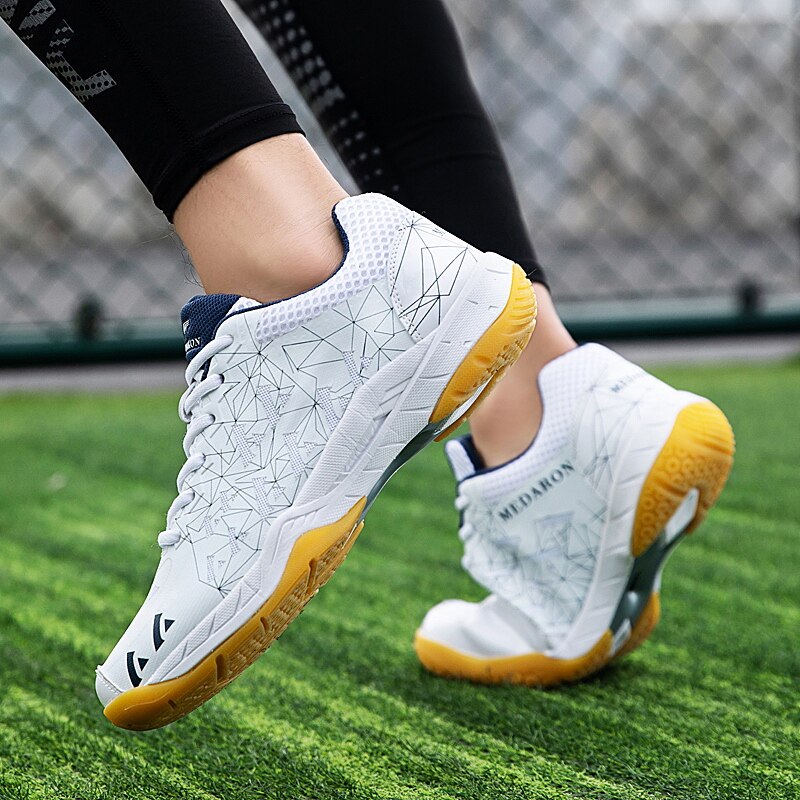 Neue Herren Badminton Schuhe Weiß Blau Männer Frauen freundlicher Anti Unterhose Tennis Schuhe Größe 36-45 Licht Gewicht Badminton turnschuhe Damen