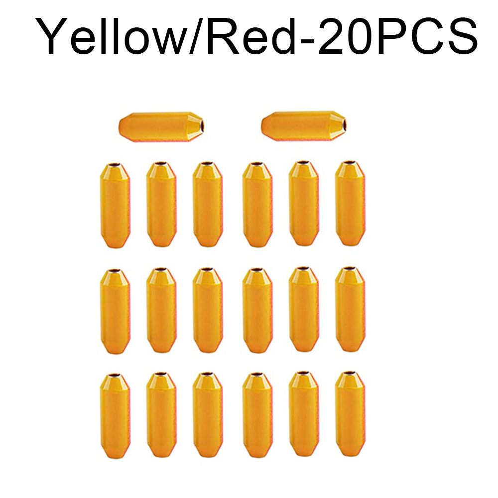 20 sztuk mosiężny błystka wędkarska przynęta wędkarska Sinker Spinner przynęta ciężarki Slip Bullet Sinker Inline błystki akcesoria: YELLOW