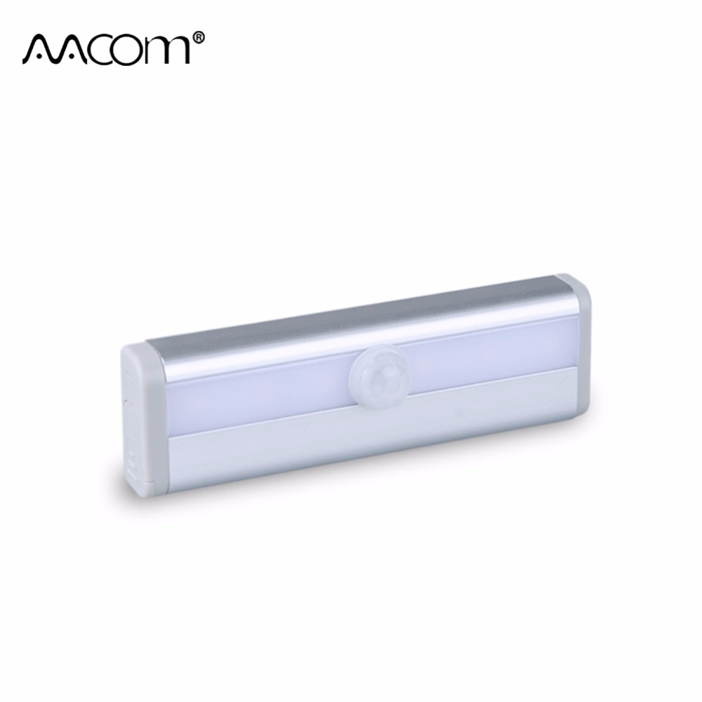 Led-armatuur Met Motion Sensor 6 Led Nachtverlichting AAA Batterij Aangedreven Draadloze PIR Lamp Voor Keukenkast Kledingkast Verlichting