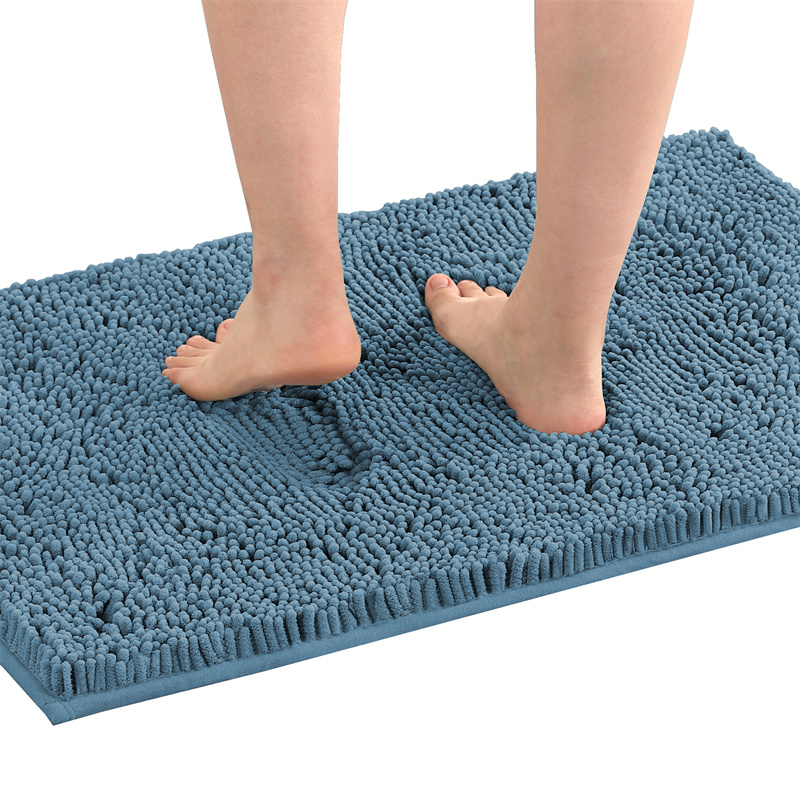 Chenille Absorberende Badkamer Vloermat Antislip Badkamermatten Badkleed Lang Haar Vloermat Slaapkamer Deur Tapijt Woondecoratie: 800mm x 800mm / Paars