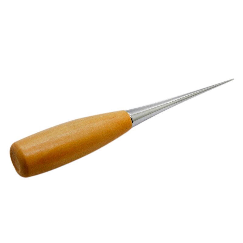 Poinçon en tissu de cuir, outil de couture, poinçonnage de trous, manche en bois, poinçon en acier, couture artisanale, poinçon en cuir, 1 pièce