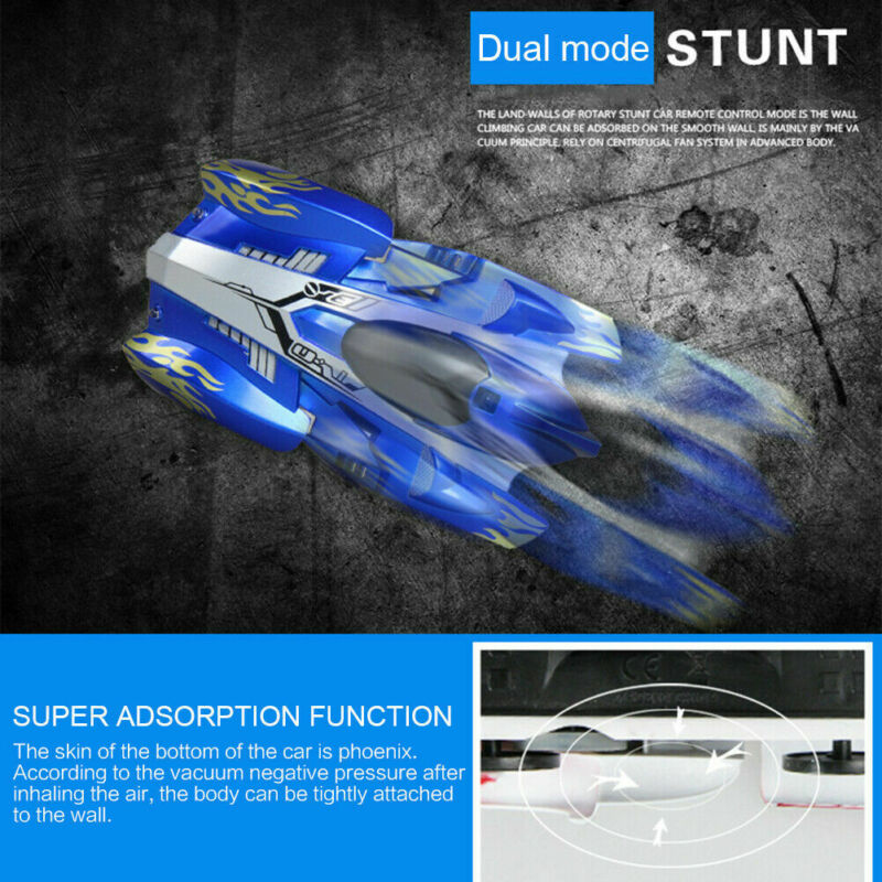 Wall Climbing Remote Control Car Radio Controlled Stunt Racing Kids Driving Toys