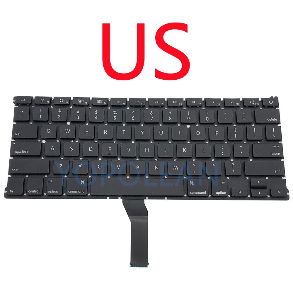Klawiatura Zamienna US UK Rosyjski Hiszpański Francuski Niemiecki do Macbook Air 13" A1369 A1466
