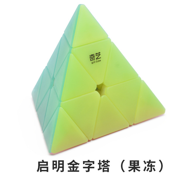 Qiyi Jelly Color Neo Magic Cube cubo trasparente Puzzle Finger giocattoli cubi di velocità professionali giocattoli educativi precoci per bambini: pyramid