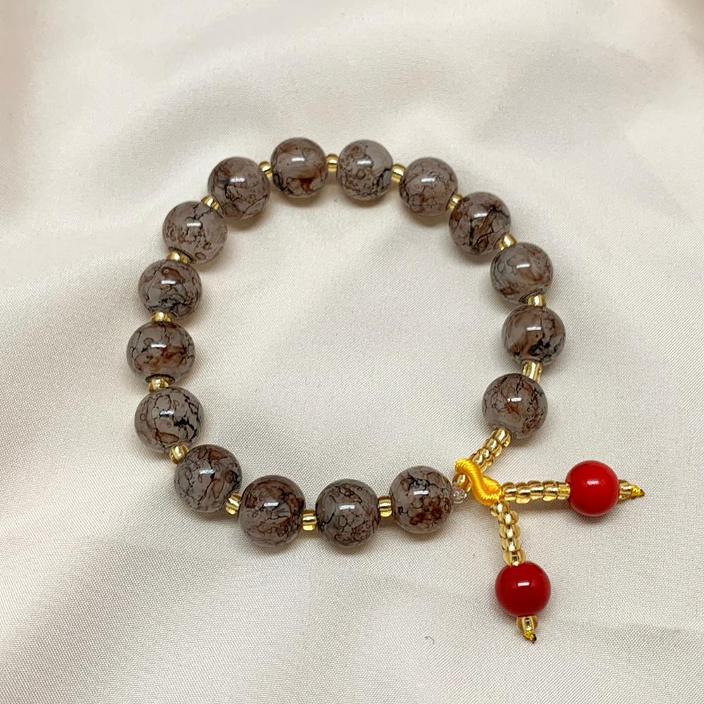 10mm Natural Stone Beaded Bracelet Multi-colored Jewelry for Women Bracelet Bangle for the Year: Brown