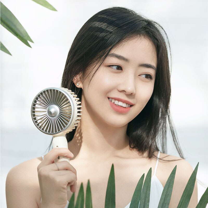 Xiaomi Guildford Hand-held Retro Fan 3rd Gear Can Be Adjusted Handheld Vertical Use 5 Leaf Easy To Carry USB fan Mijia
