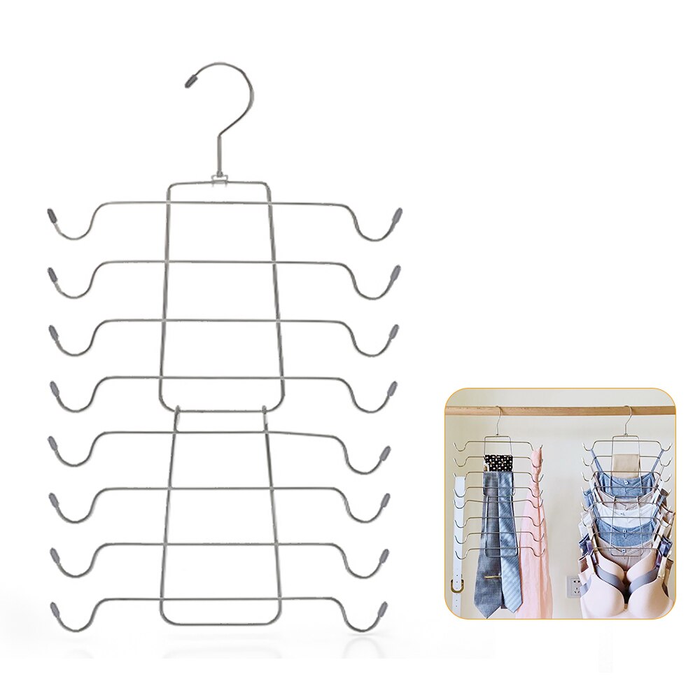 Home Storage Hangers Magic Clothes Hanger Multi-Layer Underwear Hanger Folding Vest Drying Rack Multifunction Clothes Hangers: Gray
