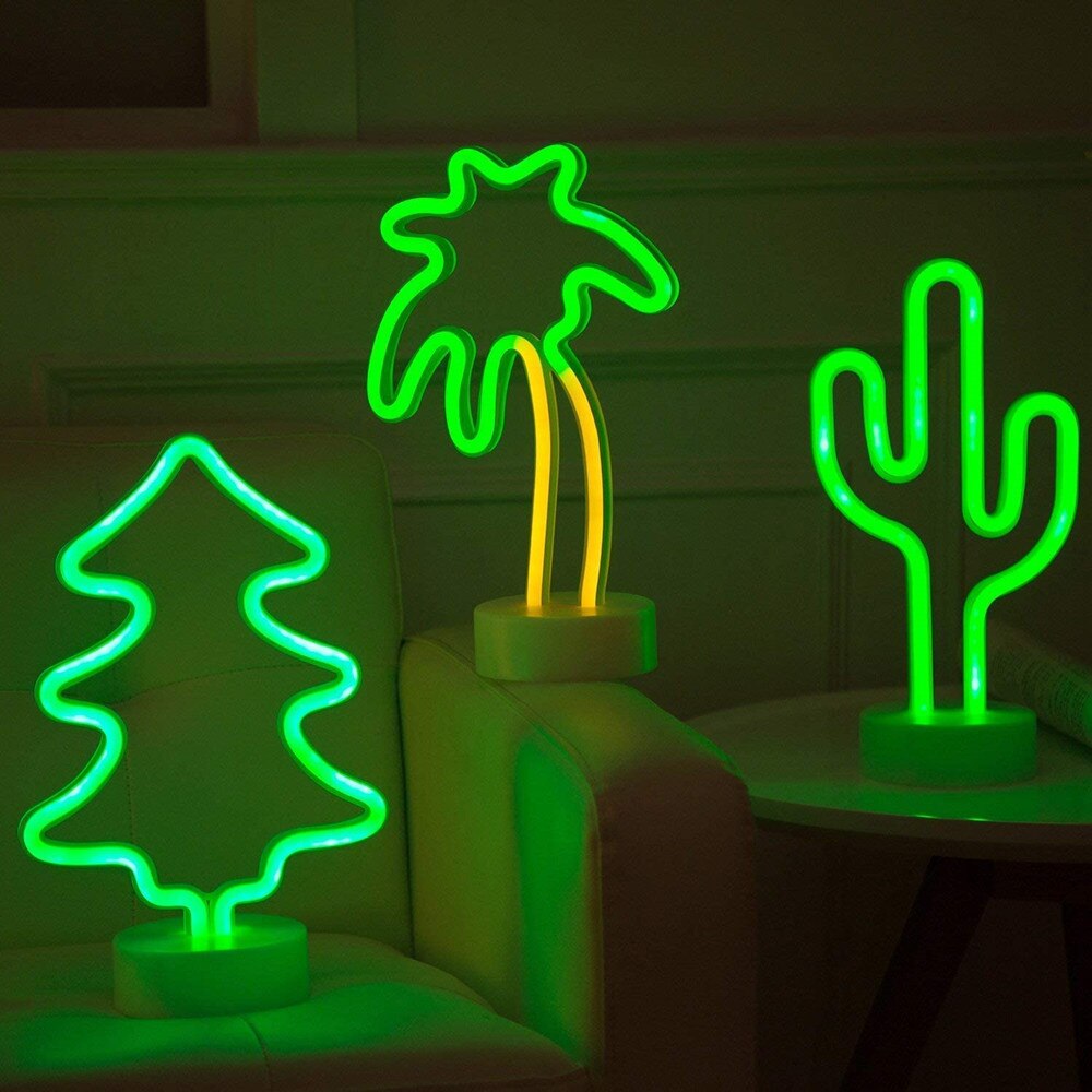 17 Styles LED veilleuse avec support Base signes décoratifs lumière lampe de table décor pour salon chambre enfants fête