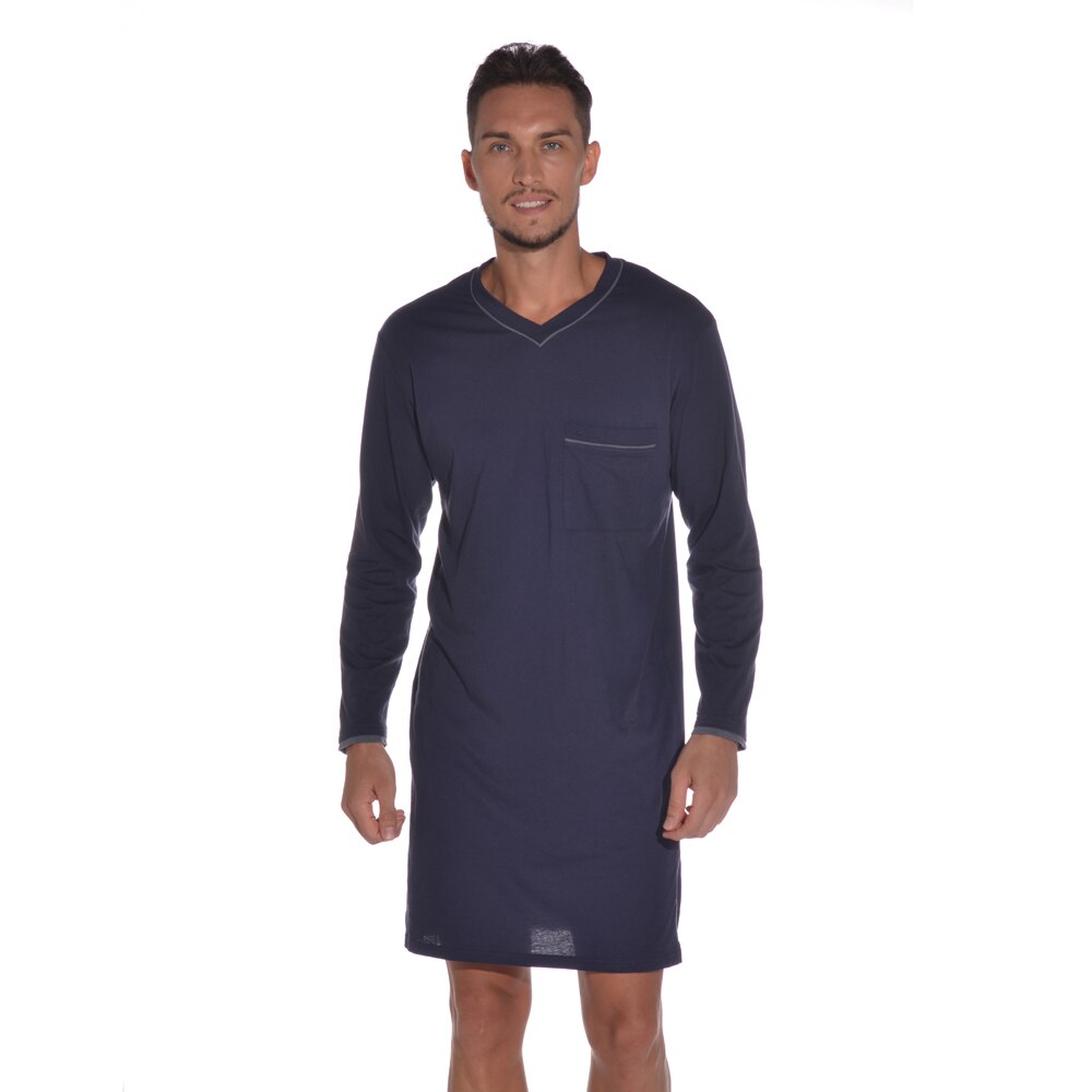 V Neck Casual Breathable Comfort Sleeping Robe Men Long Sleeve Spring Autumn Dressing Gown Sleepwear