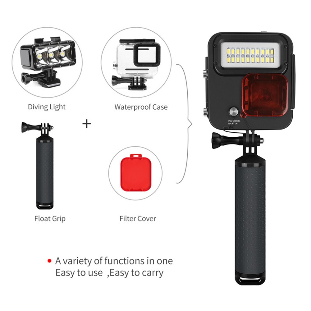 Handheld Duiken Drijvende Stok Selfie Stok Camera Waterdicht Duiken LED Video Licht Invullen Set Hoge