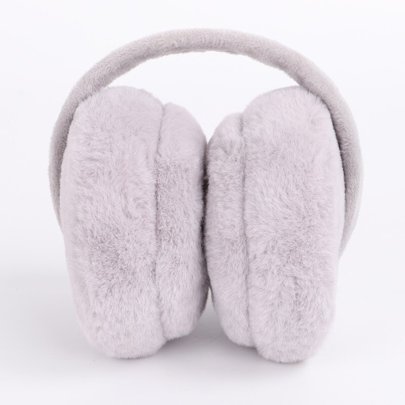 Adult Winter Solid Color Earmuffs Men Women Lovers Ear Warmer Plush Plain Teenage Student Mother Girl Ear Muffs Cute: Gary