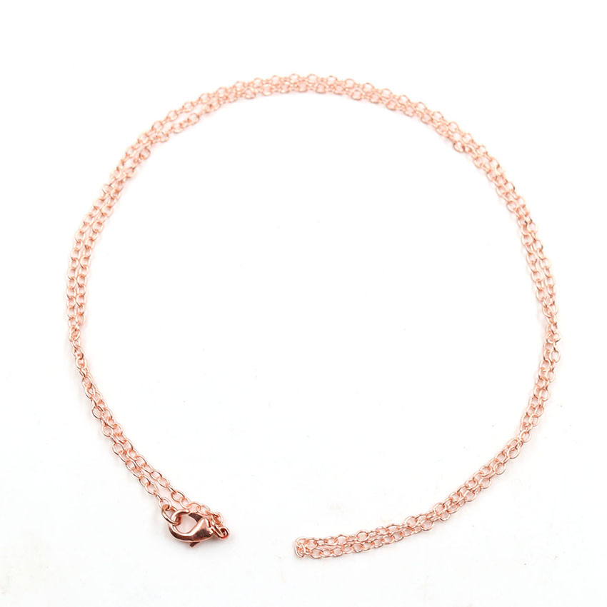 10 pièces/lot Simple Style or/or Rose/argent/Bronze couleur 50 cm longueur collier chaîne femmes bijoux à breloques: Rose