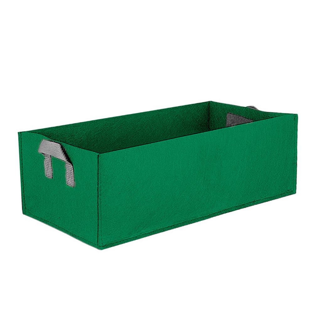 1pc kasvukassi kangasta korotettu puutarhasänky neliönmuotoinen puutarha piha kukka vihanneskasvi kukkaistutuskassi istutusruukku kahvoilla: M 50 x 30 x 20cm / Vihreä