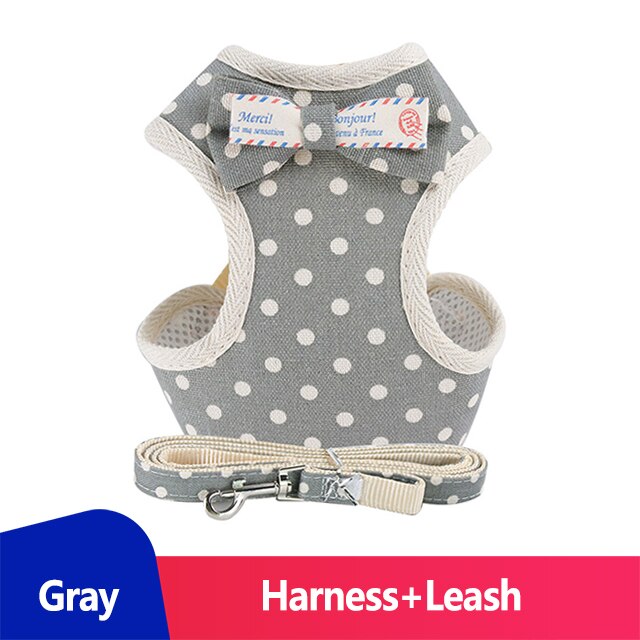 Conjunto de arnés y correa para gato, chaleco para cachorro y gatito, accesorios para mascotas, banda para el pecho: Gray / M   6kg-12kg