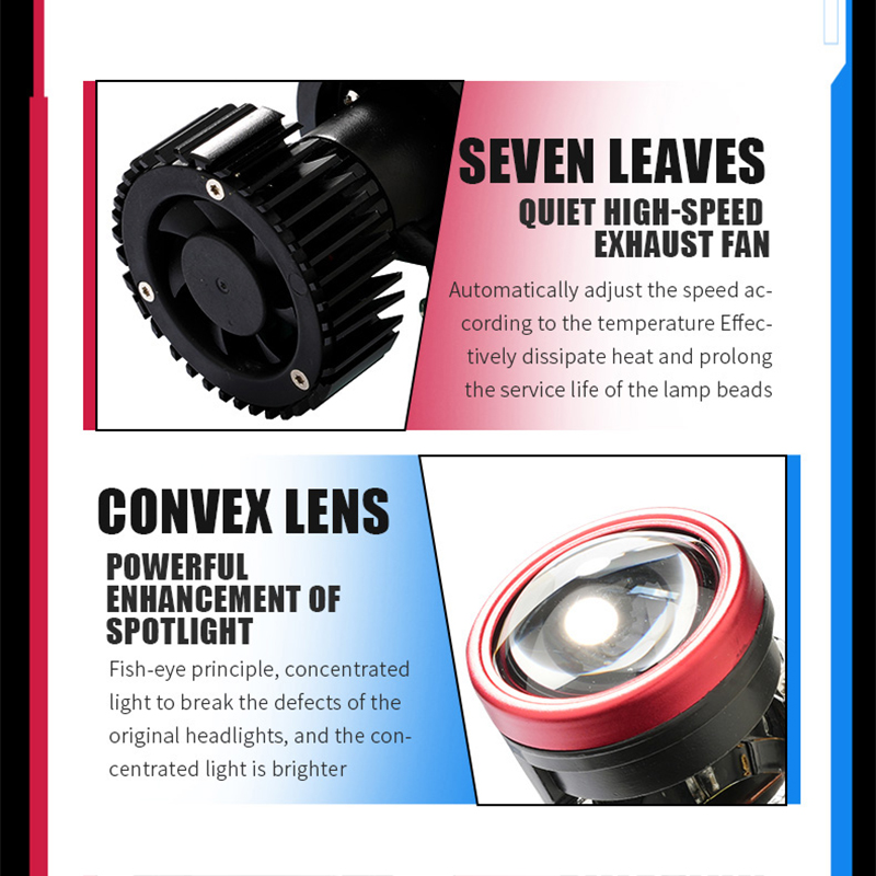 2 Stuks Auto Koplampen Lamp H4 Lenzen Led Lamp H4 Led Canbus Koplampen H4 Mini Projector Led Voor motorfiets Ultra Heldere Koplamp