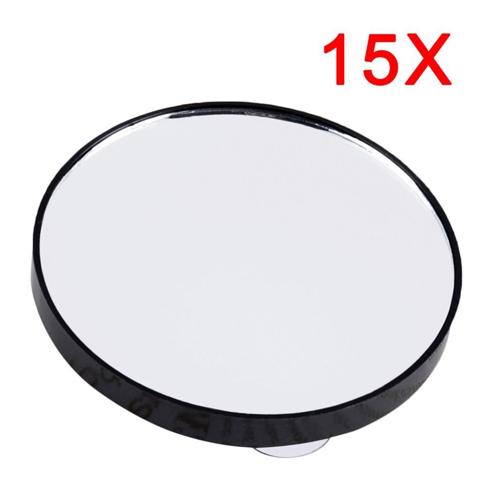 Bærbar forfængelighed mini lomme runde makeup spejle 5x 10x 15x forstørrelses spejl med to sugekopper kompakt kosmetisk spejl værktøj: 15x forstørrelse