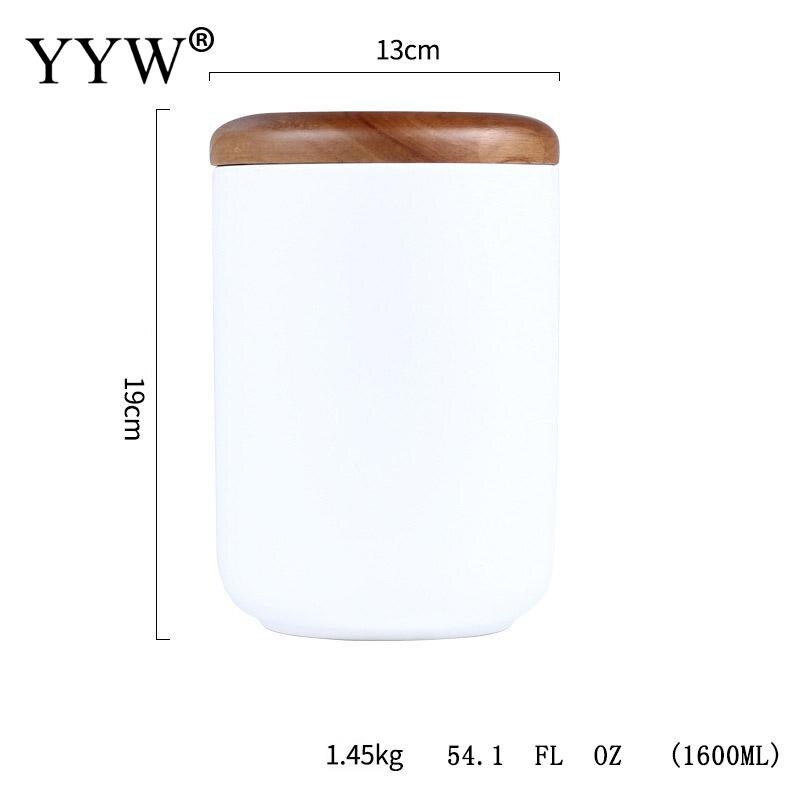 Ceramic Storage Jars White For Cereals Spices Coffee Beans Bulk Container Can For Storage In The Kitchen Home Nordic Storage Can: 2