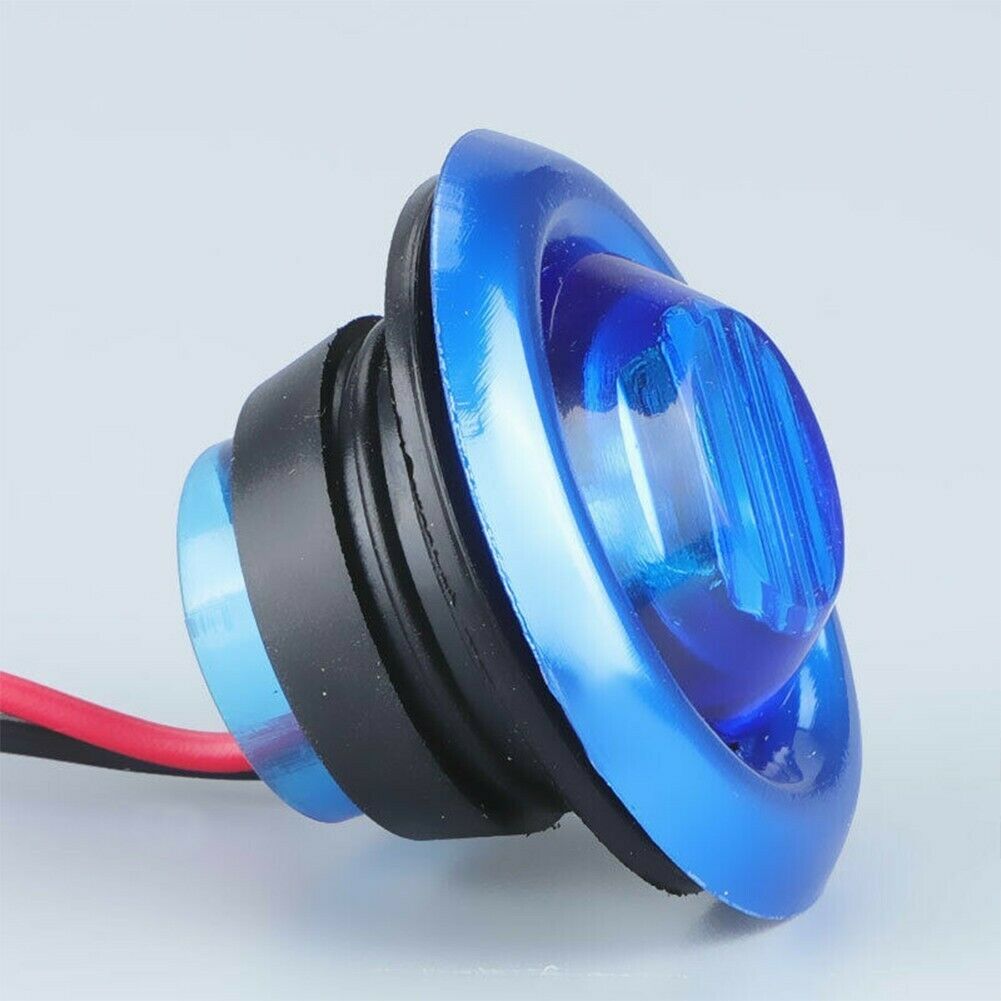 Fuleem 20PCS Mini 12V-24V 3/4 Inch Bullet Round Blue LED Side Marker Indicator Lights For Truck Boat SUV ATV Waterproof