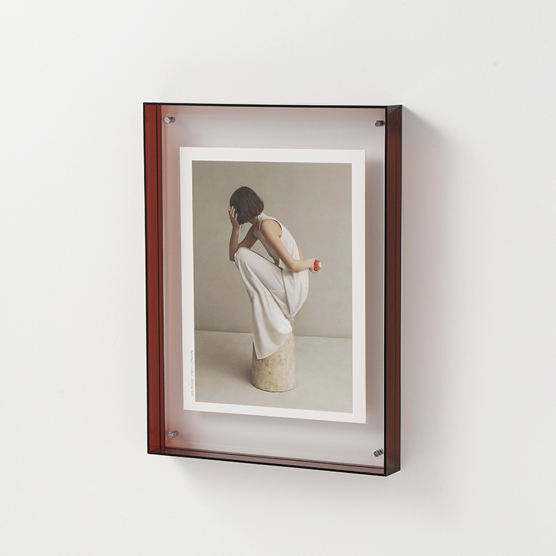 Cadre Photo Transparent en acrylique Double face, bricolage, affiche, peinture, Hall, chambre à coucher, décoration murale, cadre Photo de Table de Style Ins: 5 Pouces / Violet