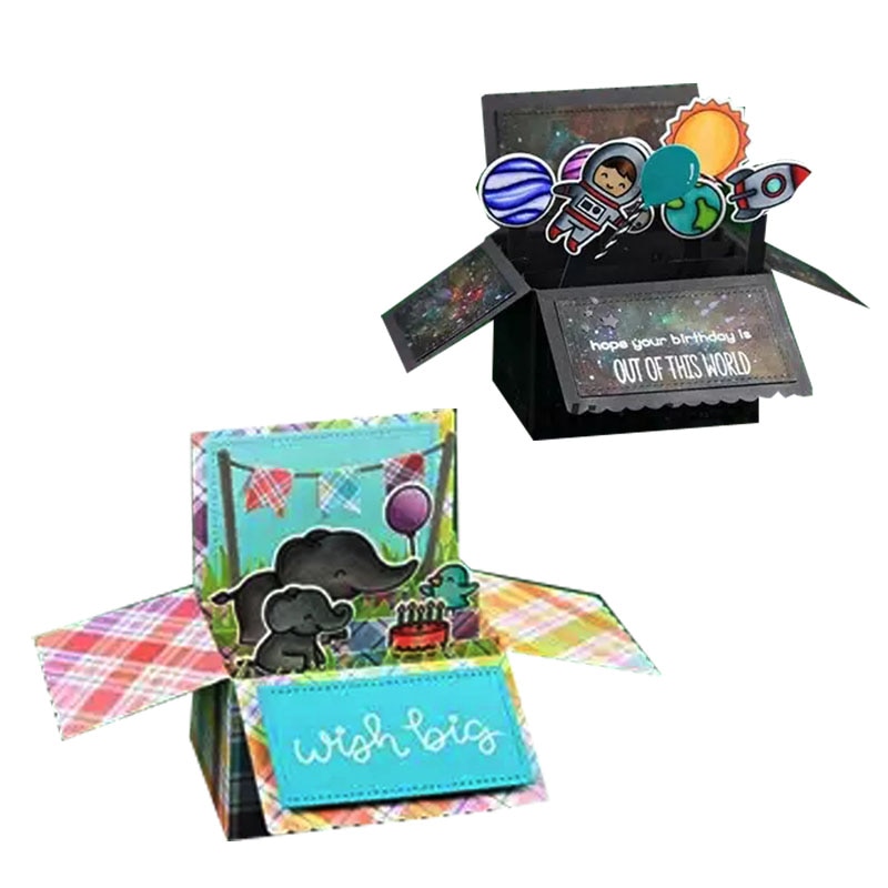 MESOPOTAMIA DIY Scrapbooking birthday Love Party Explosion Box Die Cutting Dies Decorative Embossing Silver Dies Cutting