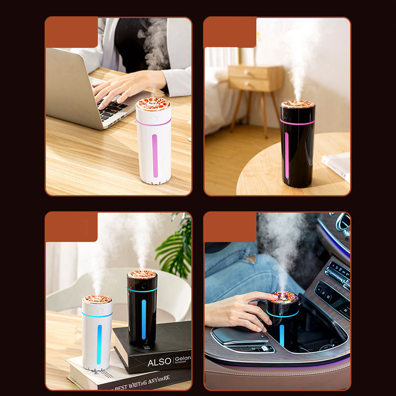 Car Winter And Summer Air Humidifier Wireless 360ml Portable Car Aromatherapy Diffuser With Color Ambient Light USB Charging