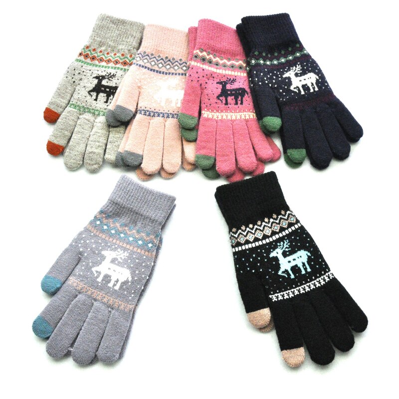 Wecute Winter Warm Handschoenen Over 12 Jaar Kind Tiener Kerst Handschoenen Festival Persoonlijkheid Elanden Voegen Fluwelen Warm Te Houden