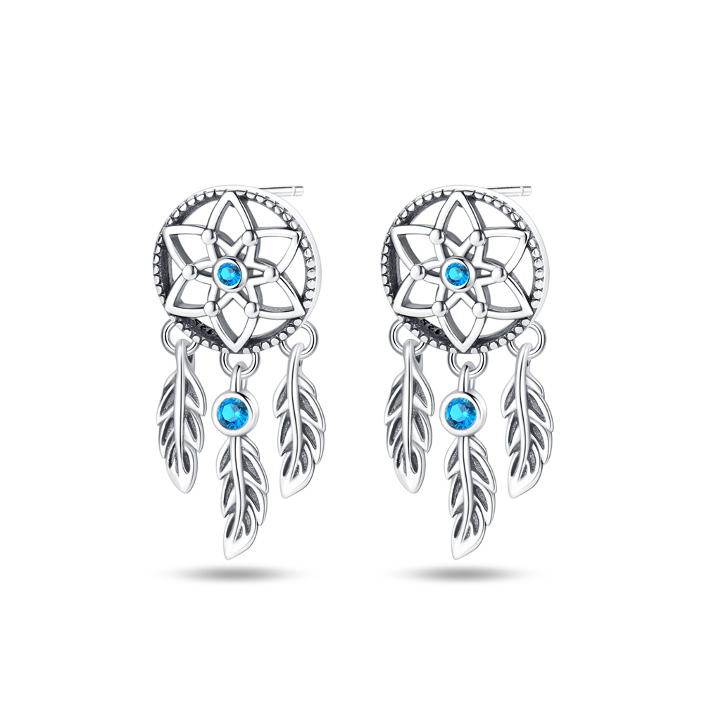 Pendientes colgantes de plata de ley 925 con símbolo de la suerte para mujer, finos de a la , accesorios de joyería elegantes: Rosa