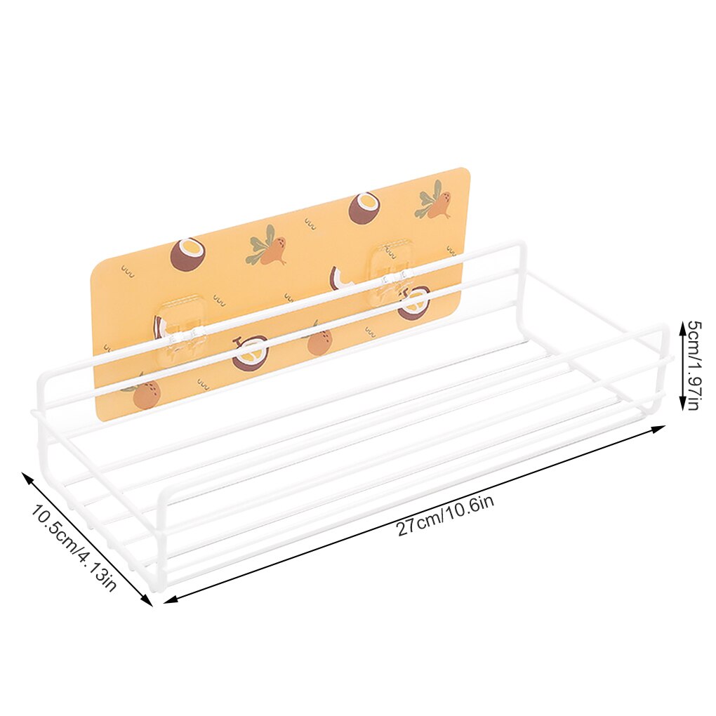 Bathroom Storage Rack Corner Organizer Toilet Kitchen Wall Hanging Iron Shelf without Drilling: A