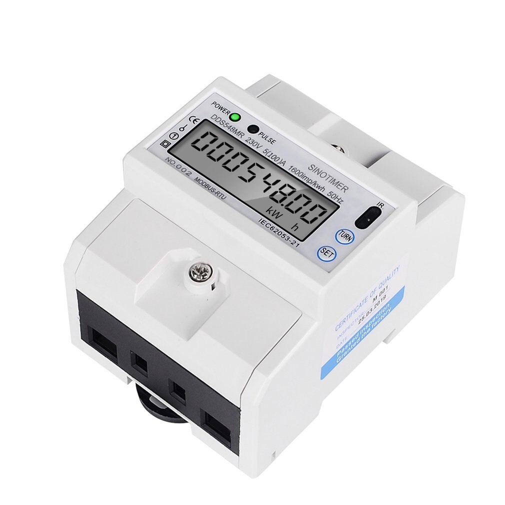 DIN Rail Mount AC 380V 5-100A Three Phase 2 Wire Digital Power Meter Electricity Cost Measuring Meter
