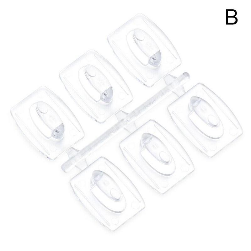 Transparent Removable Hook Strong And Seamless Christmas Home Hook 6/20pcs Punch Clip Hook Storage Free X9Y9: B