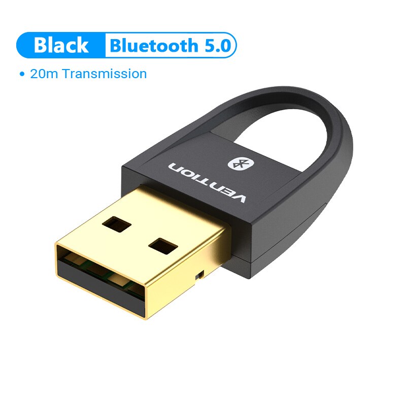 Vention USB Bluetooth-Compatible 5.0 Adapter for PC Mouse Wireless Transfer Receiver Transmitter Dongle for Bluetooth Headphone: Bluetooth 5.0 Black