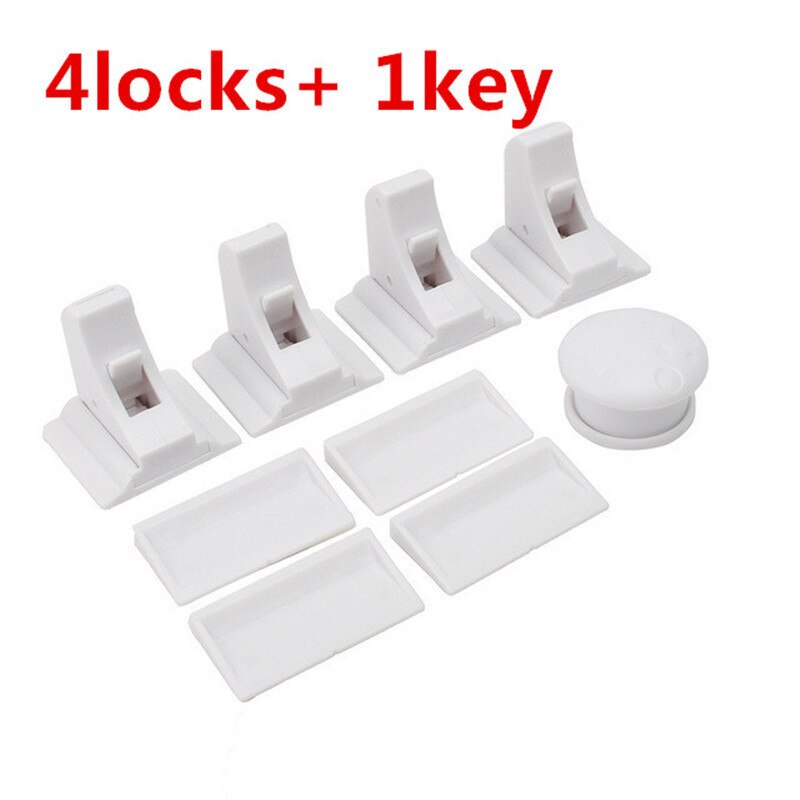 Magnetic Child Lock 8 Locks Baby Safety Baby Protections Cabinet Door Lock Kids Drawer Locker Security Invisible Locks: 1key 4locks