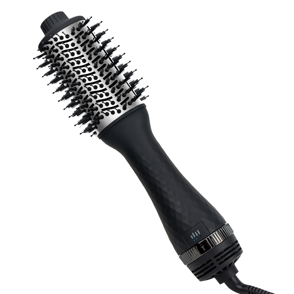 Heißluftbürste, Multifunktions-Haartrockner, Glätteisen, Lockenwickler, Kamm, ein Schritt, professioneller Salon-Haarstyler und Volumizer, Ionenblasen: Weiß / EU-Stecker