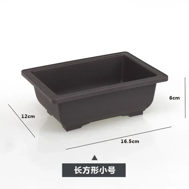 1PC Platz Blumentopf Nachahmung Kunststoff Balkon Töpfe Blume Bonsai Schüssel Kindergarten Becken Pflanzer Nachahmung Rechteck Blumentöpfe: Weiß