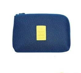Männer Frauen machen-hoch Taschen Reise USB-Datenkabel Headset Kopfhörer Organizer Tasche einfarbig große Kapazität Reiß verschluss Kosmetik tasche: S / Blau