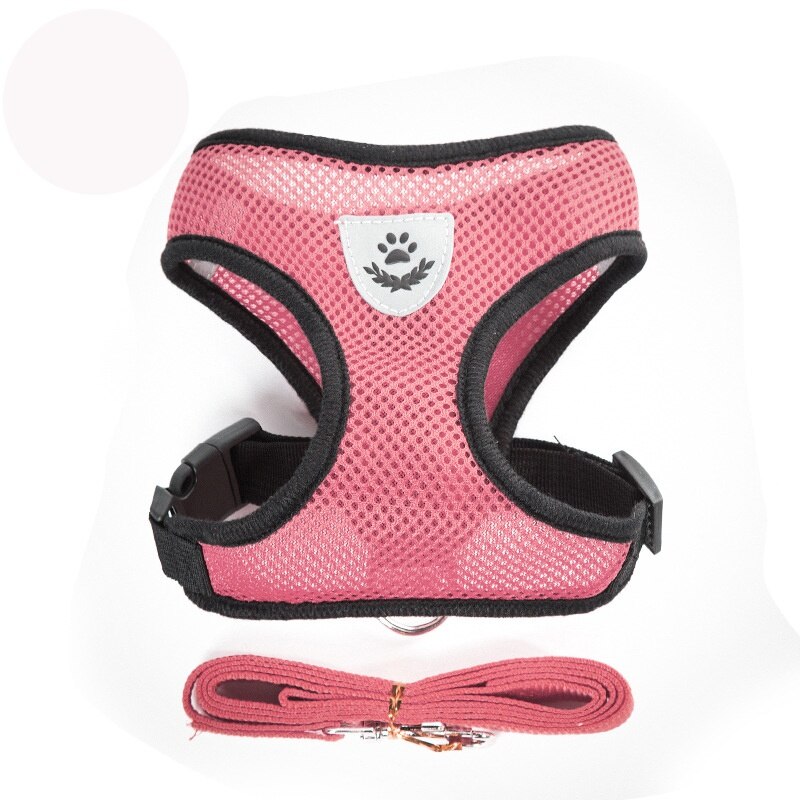Zwierzęta domowe są zestaw uprząż i smycz kot i pies Walking miękkie Mesh oddychające regulowany gorset dla smycz dla szczeniaka pas piersiowy artykuły dla zwierząt: Różowy / S
