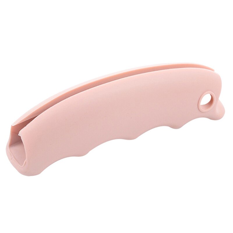 1 PCS Silicone Mention Dish For Shopping Bag to Protect Hands Trip Grocery Bag Holder Clips Handle Carrier Lock Home Tool: Pink
